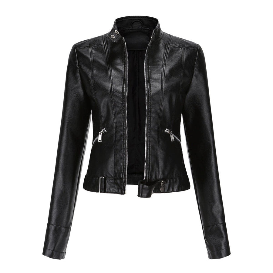 ELIZA & MAREN | CROPPED STAND COLLAR JACKET FOR WOMEN