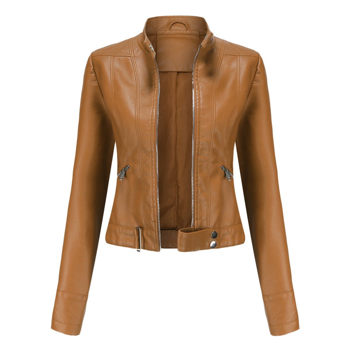 ELIZA & MAREN | CROPPED STAND COLLAR JACKET FOR WOMEN