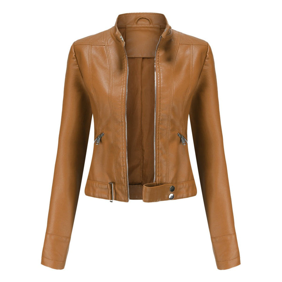 ELIZA & MAREN | CROPPED STAND COLLAR JACKET FOR WOMEN