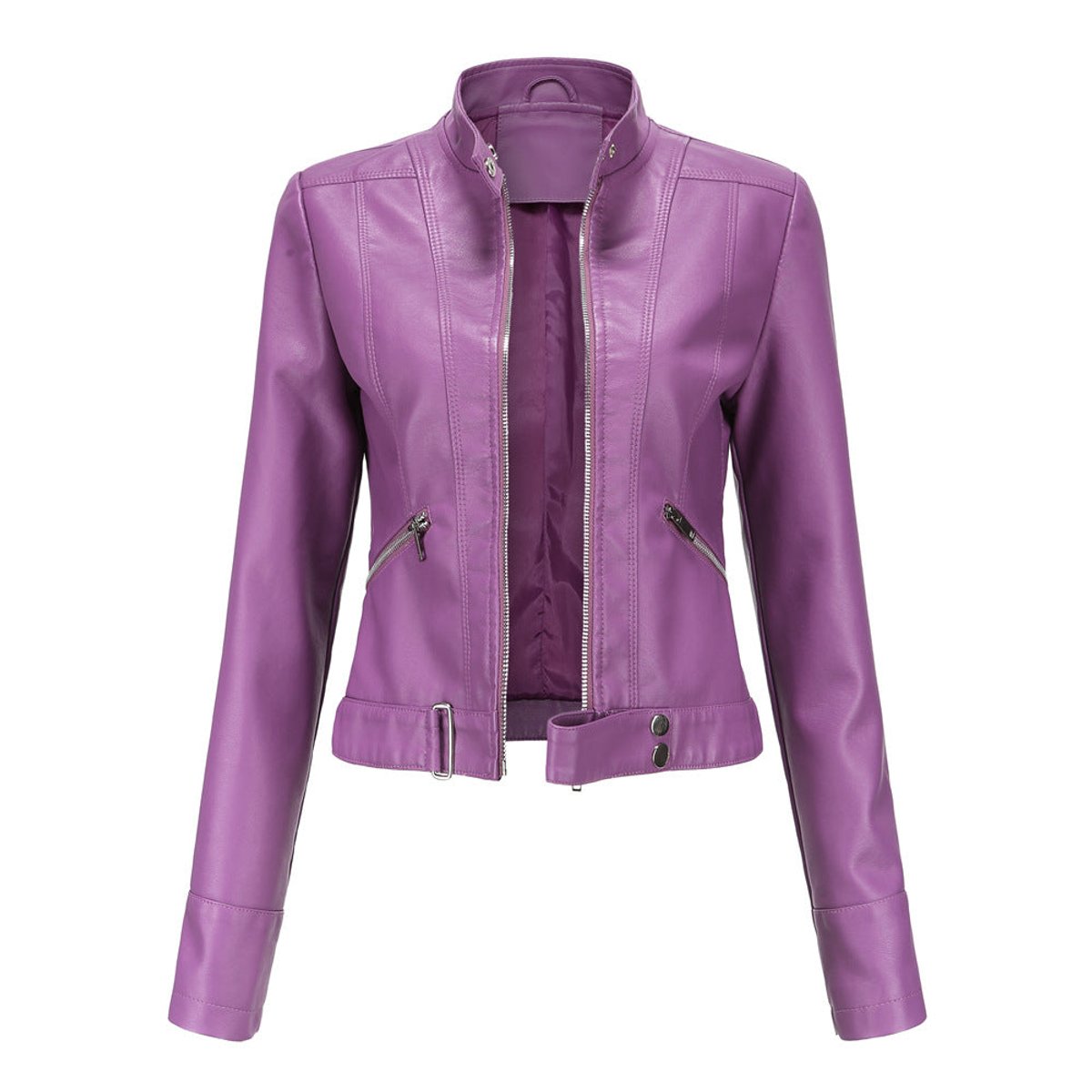 ELIZA & MAREN | CROPPED STAND COLLAR JACKET FOR WOMEN