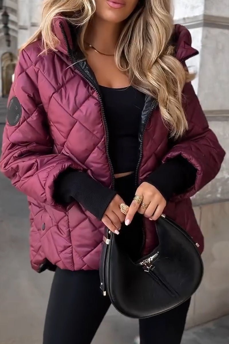 ELIZA & MAREN | DIAMOND QUILTED HOODED JACKET FOR WOMEN