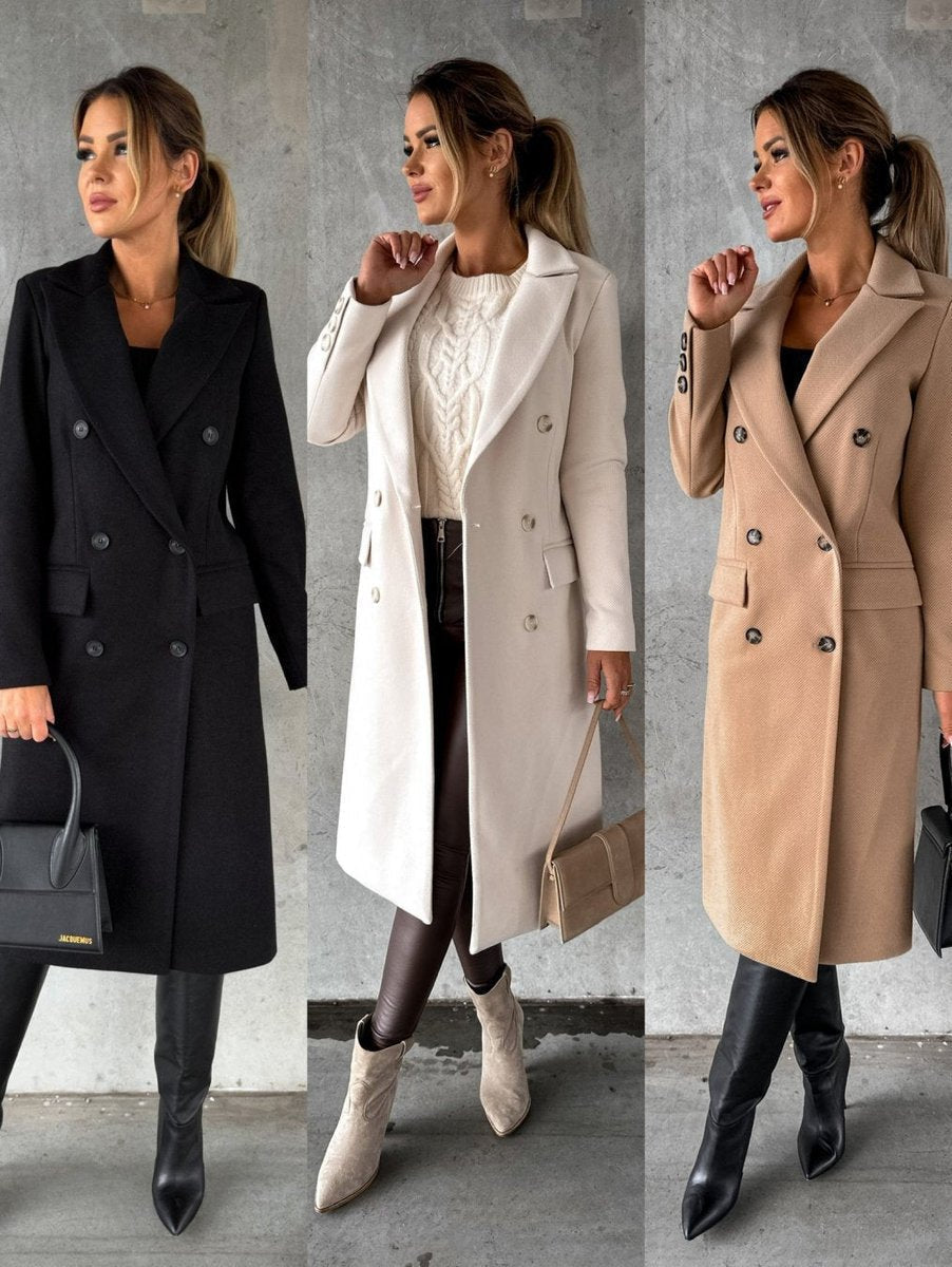 ELIZA & MAREN | LONGLINE BUTTON OVERCOAT FOR WOMEN