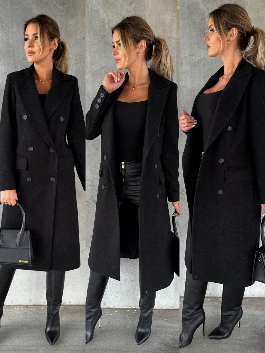 ELIZA & MAREN | LONGLINE BUTTON OVERCOAT FOR WOMEN
