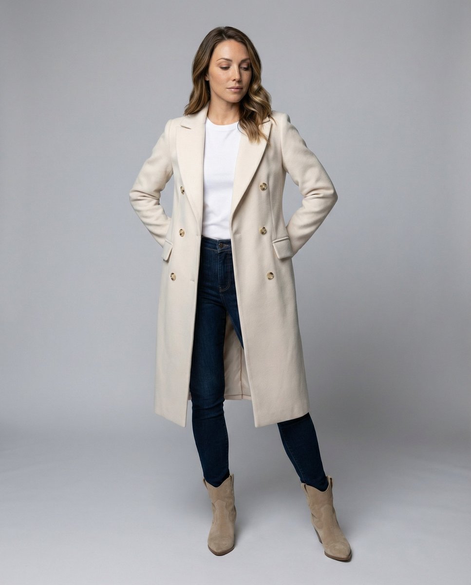 ELIZA & MAREN | LONGLINE BUTTON OVERCOAT FOR WOMEN