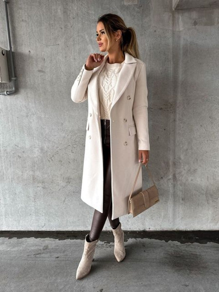 ELIZA & MAREN | LONGLINE BUTTON OVERCOAT FOR WOMEN