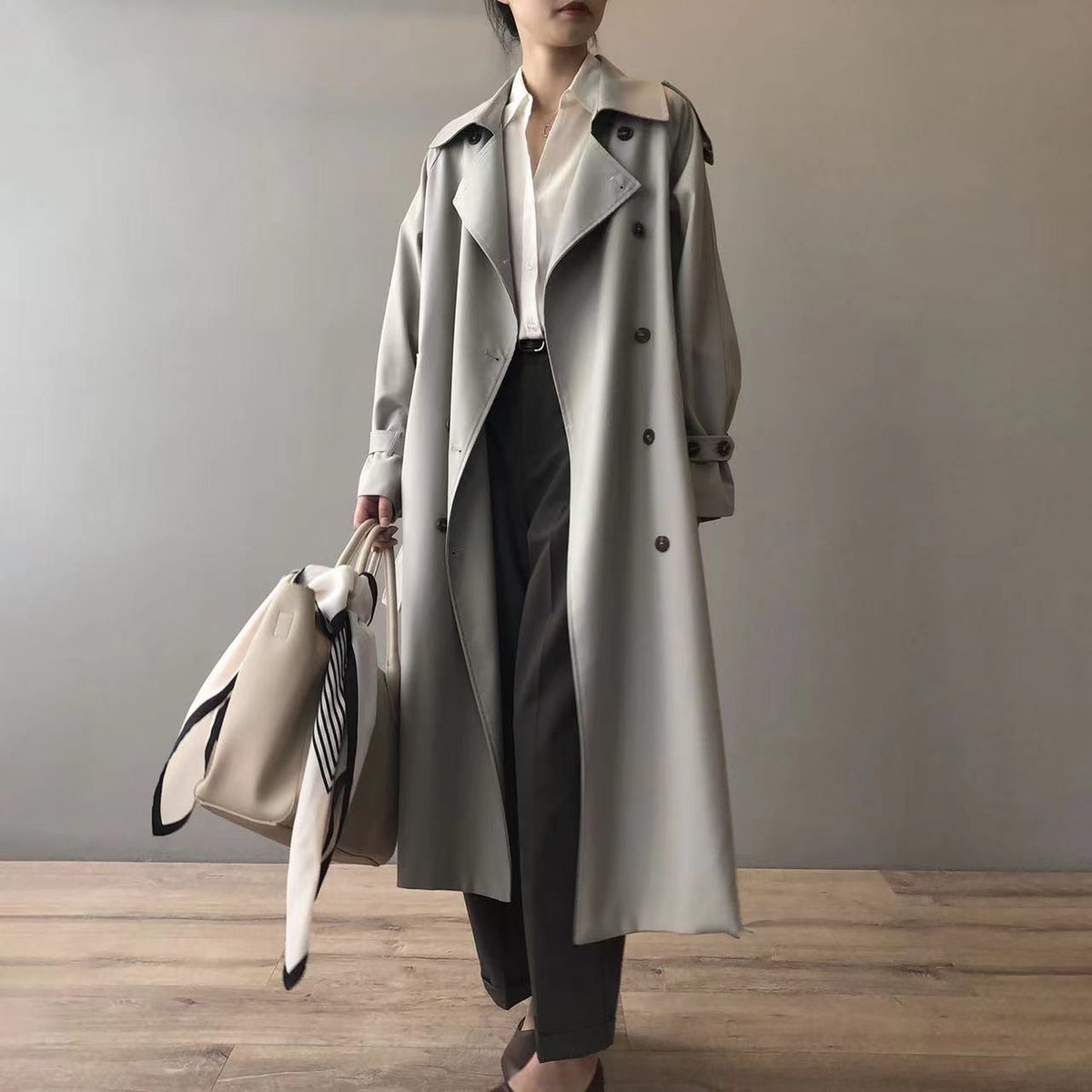 ELIZA & MAREN | BELTED LONG TRENCH COAT FOR WOMEN