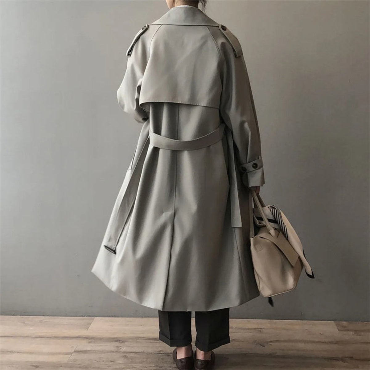ELIZA & MAREN | BELTED LONG TRENCH COAT FOR WOMEN