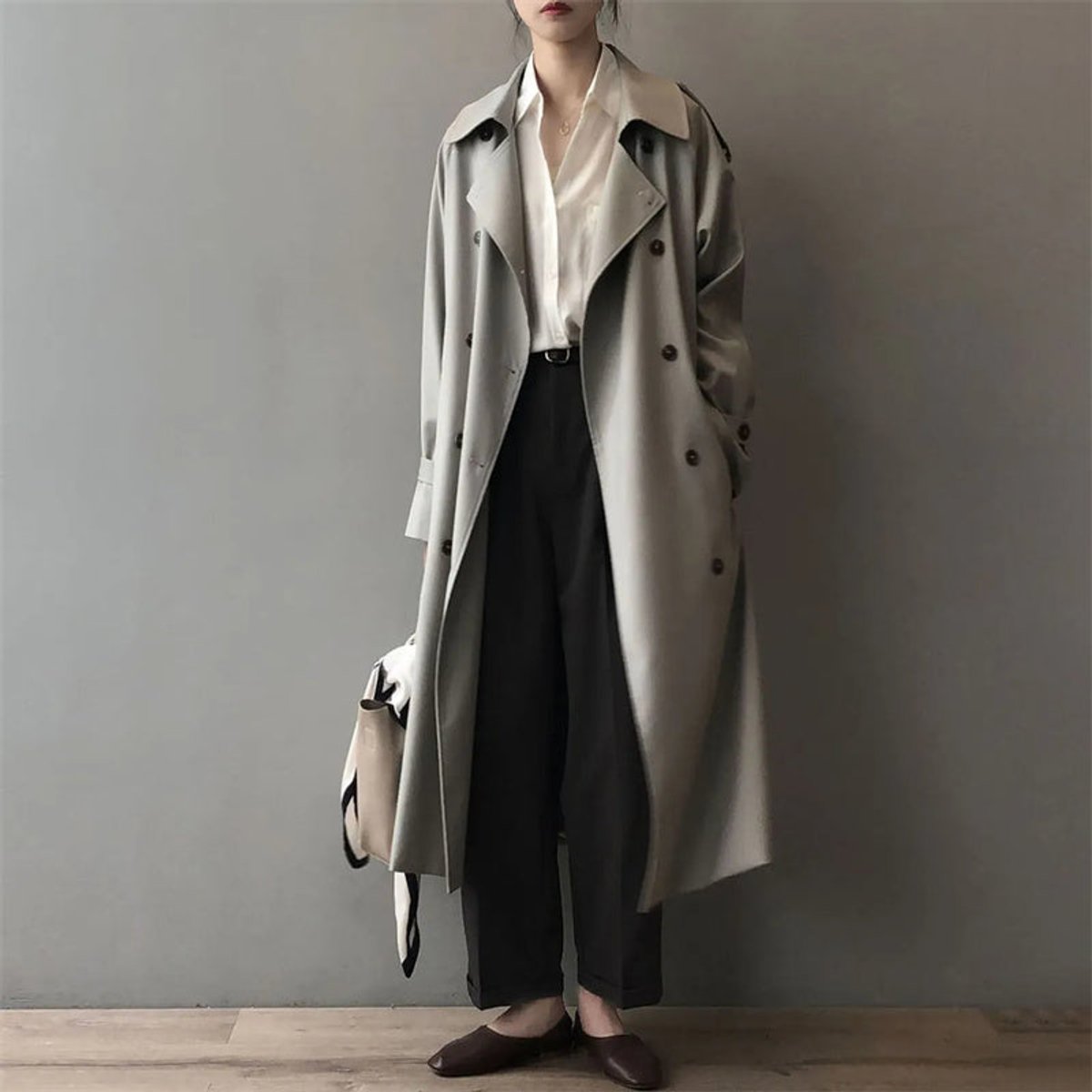 ELIZA & MAREN | BELTED LONG TRENCH COAT FOR WOMEN