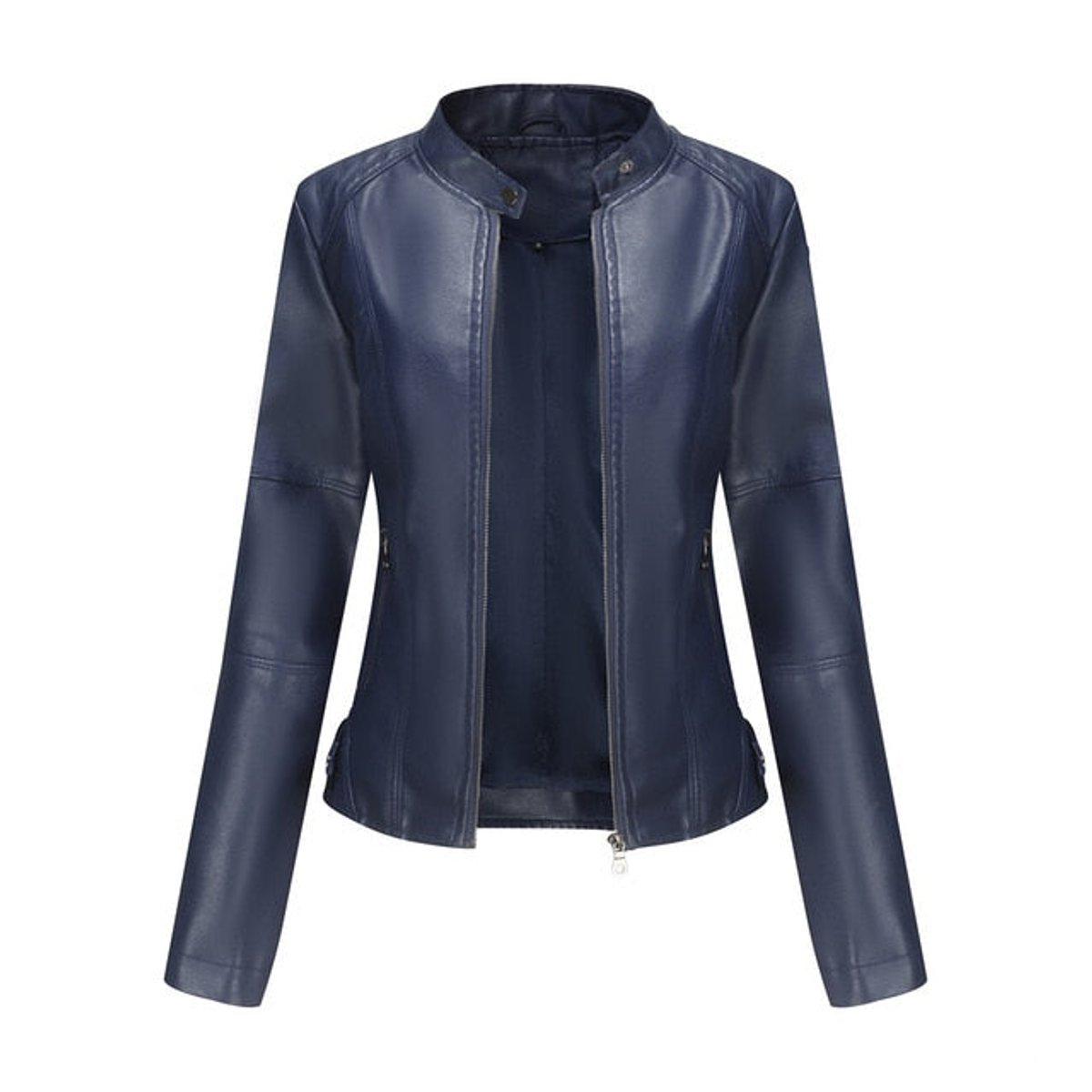 ELIZA & MAREN | STAND COLLAR MOTO JACKET FOR WOMEN
