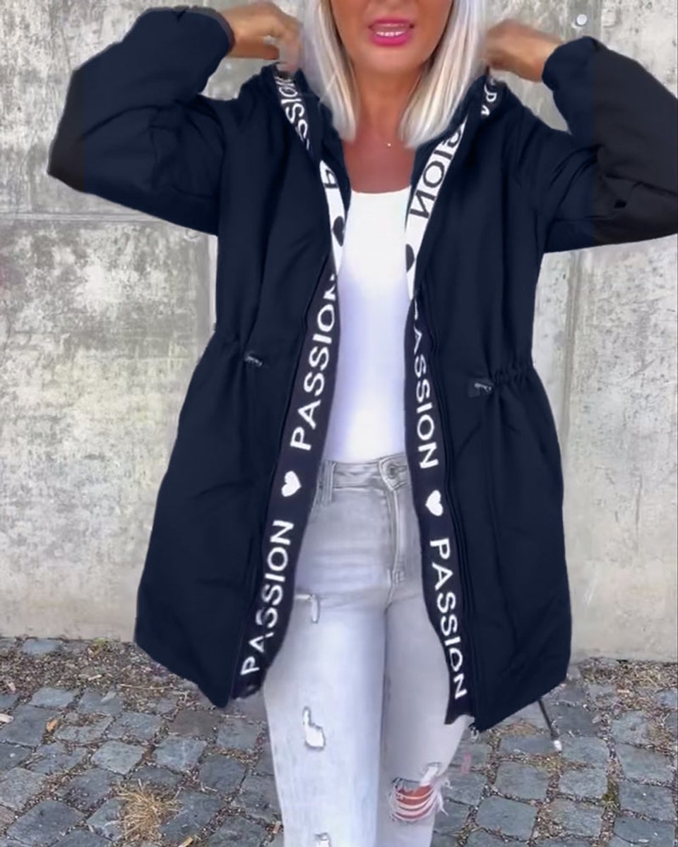ELIZA & MAREN | HOODED DRAWSTRING MIDI PARKA FOR WOMEN