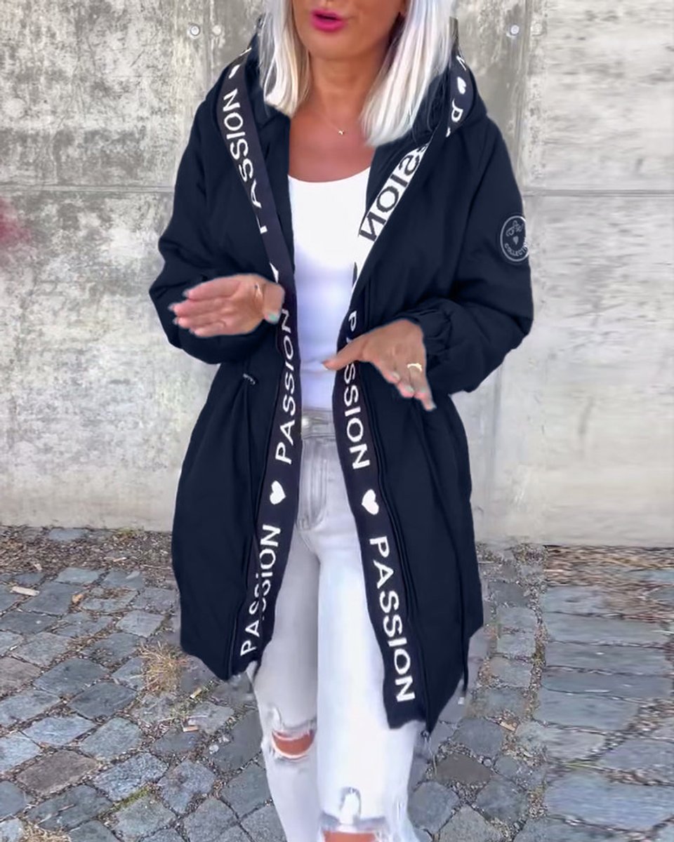 ELIZA & MAREN | HOODED DRAWSTRING MIDI PARKA FOR WOMEN