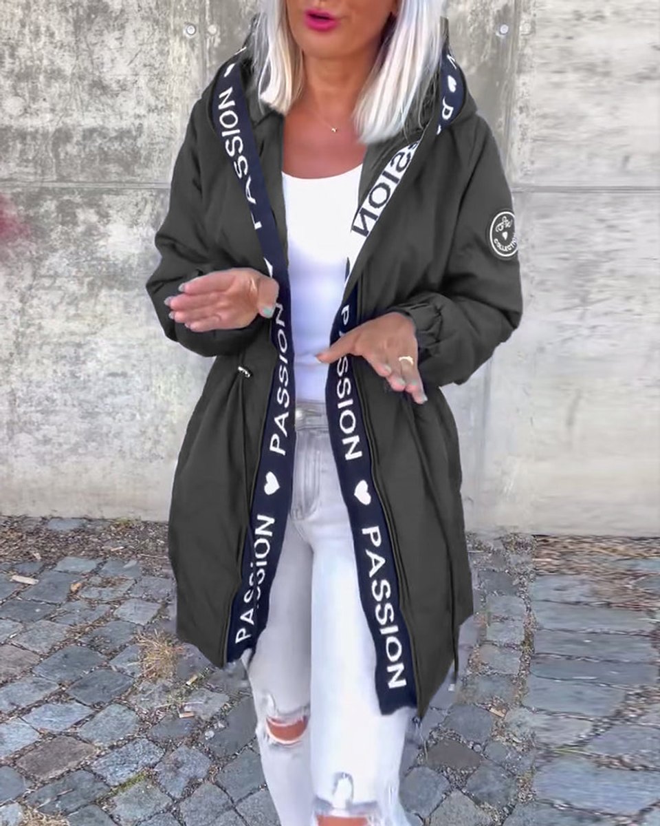 ELIZA & MAREN | HOODED DRAWSTRING MIDI PARKA FOR WOMEN