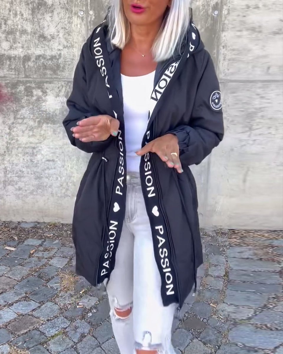 ELIZA & MAREN | HOODED DRAWSTRING MIDI PARKA FOR WOMEN