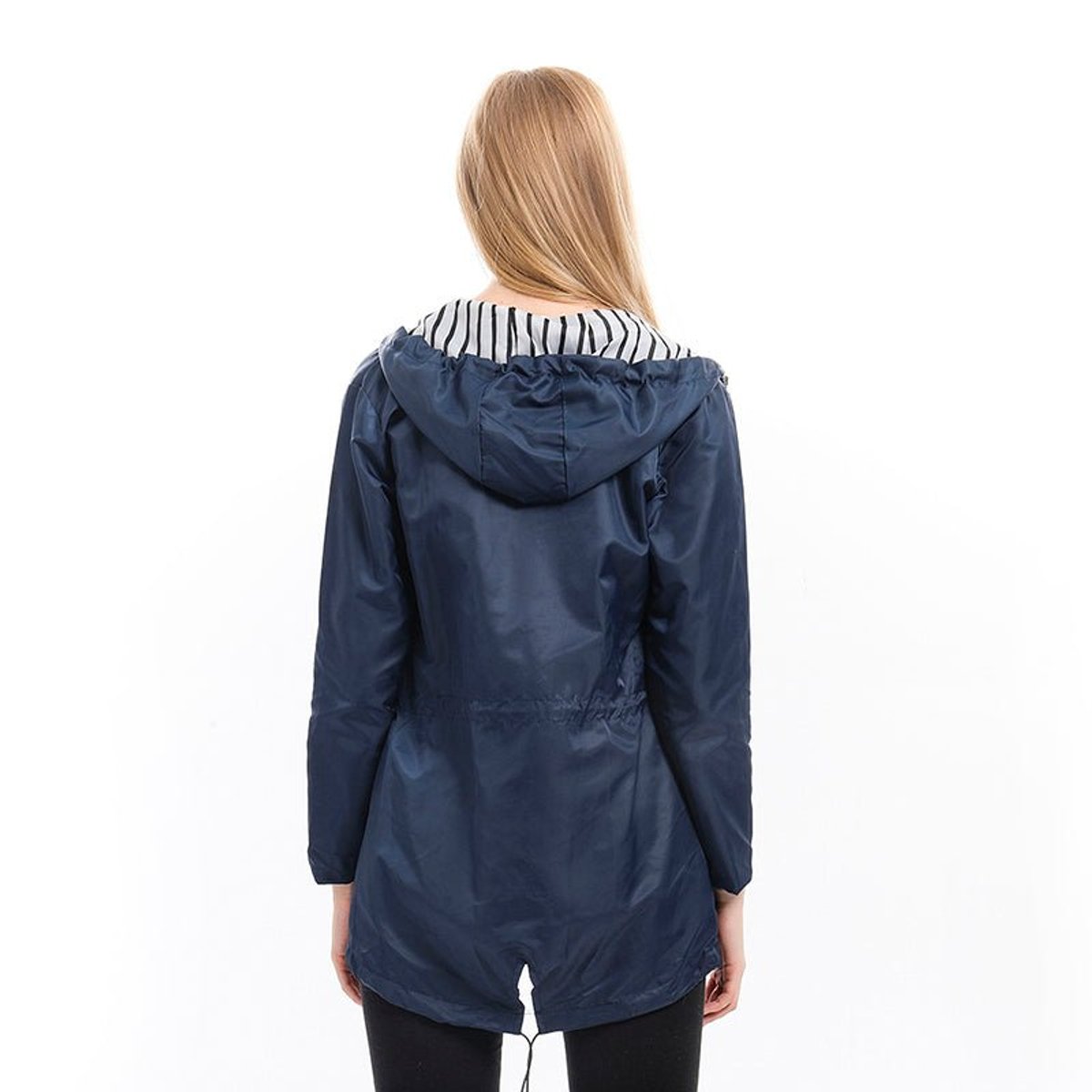ELIZA & MAREN | HOODED DRAWSTRING RAIN COAT FOR WOMEN