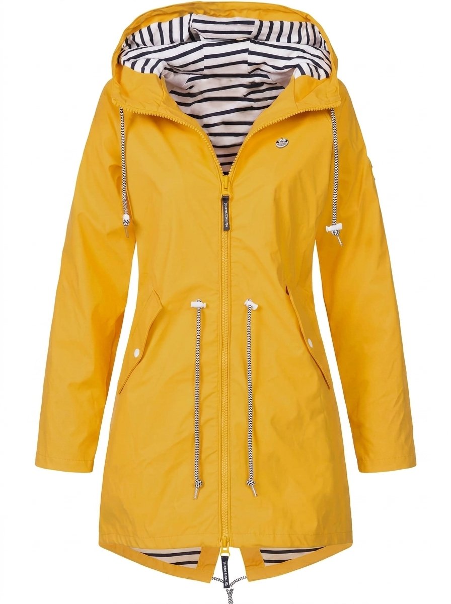 ELIZA & MAREN | HOODED DRAWSTRING RAIN COAT FOR WOMEN