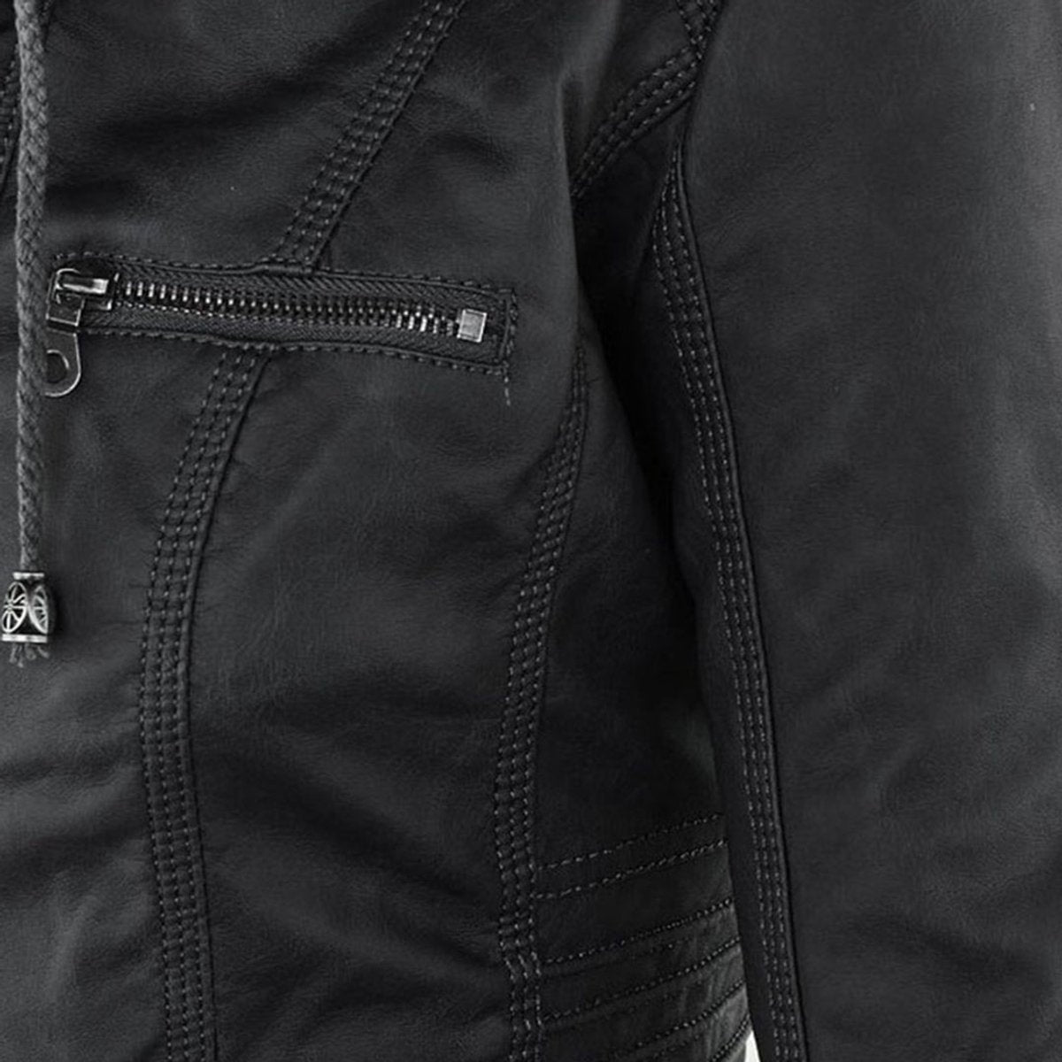 ELIZA & MAREN | REMOVABLE HOOD MOTO JACKET FOR WOMEN