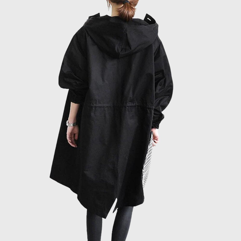 ELIZA & MAREN | RELAXED HOODED TRENCH COAT FOR WOMEN