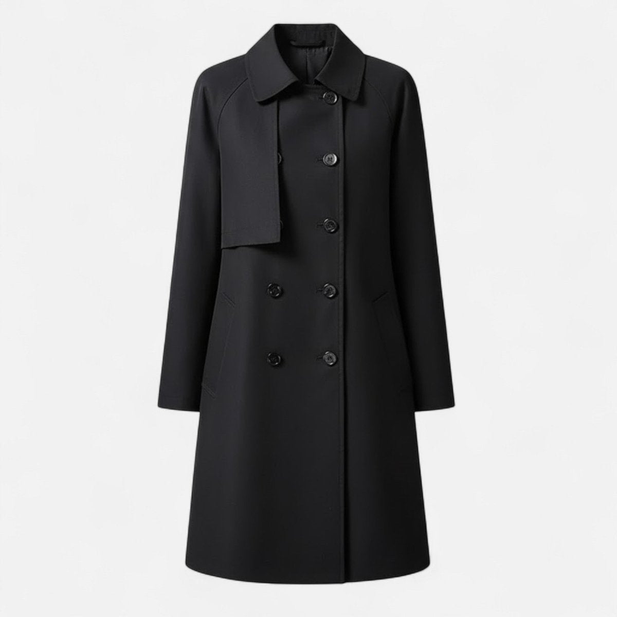 ELIZA & MAREN | SHAPED MID-LENGTH BUTTON COAT FOR WOMEN