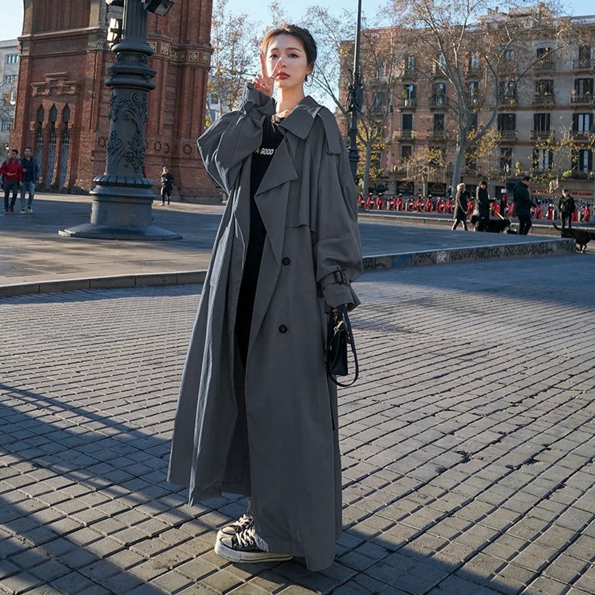 ELIZA & MAREN | OVERSIZED BELTED TRENCH COAT FOR WOMEN