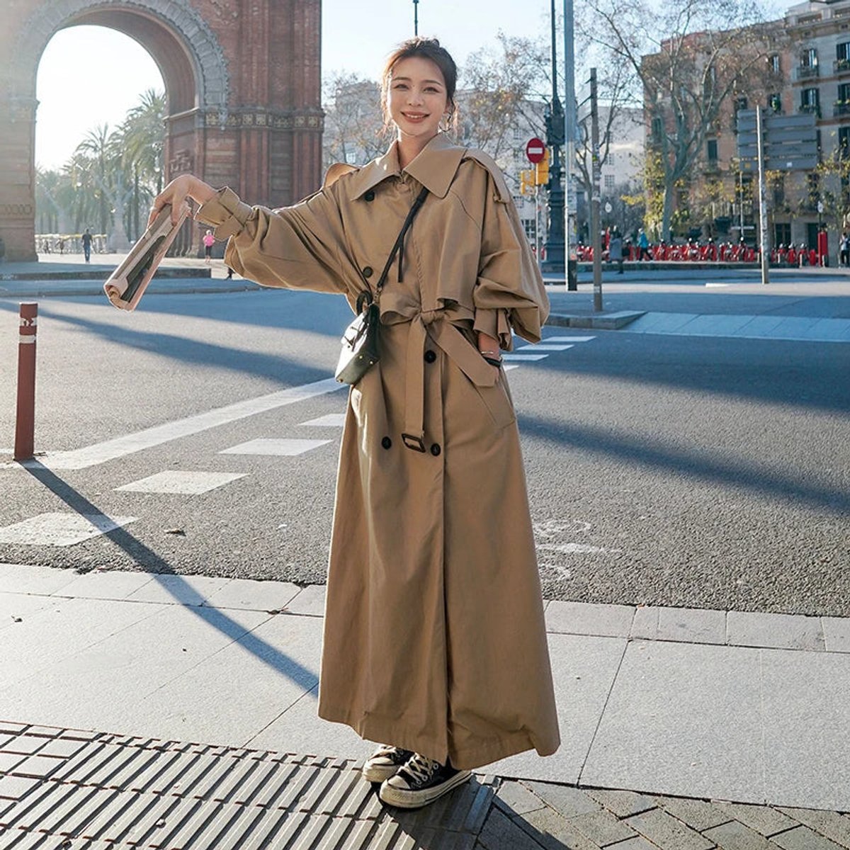 ELIZA & MAREN | OVERSIZED BELTED TRENCH COAT FOR WOMEN
