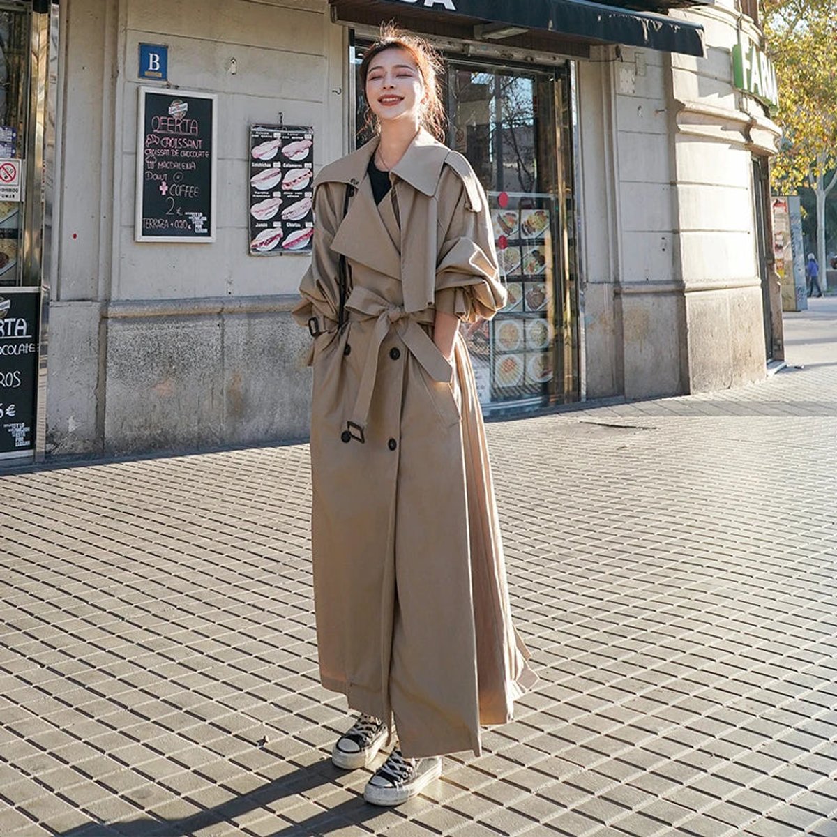 ELIZA & MAREN | OVERSIZED BELTED TRENCH COAT FOR WOMEN
