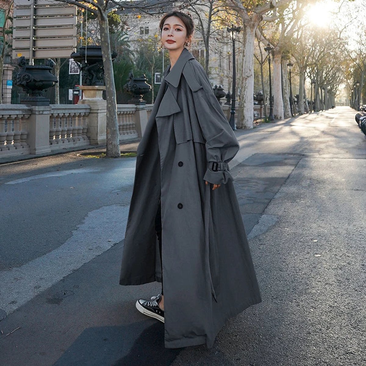 ELIZA & MAREN | OVERSIZED BELTED TRENCH COAT FOR WOMEN