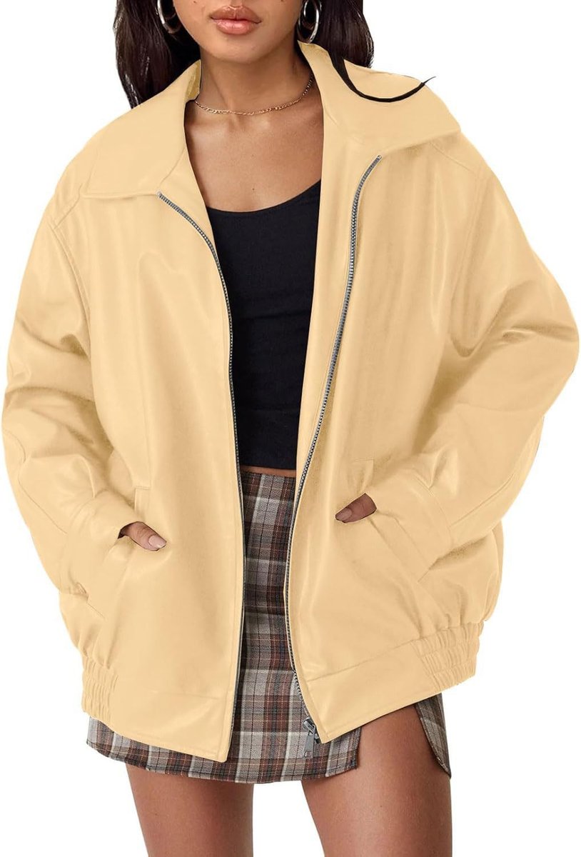 ELIZA & MAREN | RELAXED ZIP BOMBER JACKET FOR WOMEN