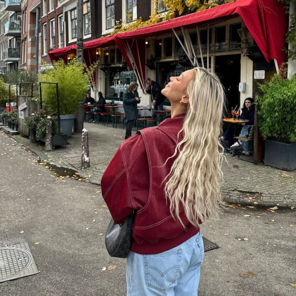 ELIZA & MAREN | CONTRAST STITCH BOMBER JACKET FOR WOMEN