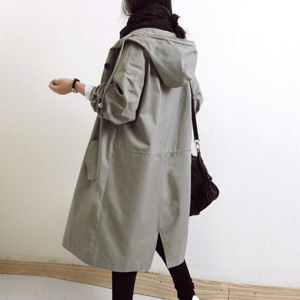 ELIZA & MAREN | OVERSIZED HOODED BUTTON COAT FOR WOMEN