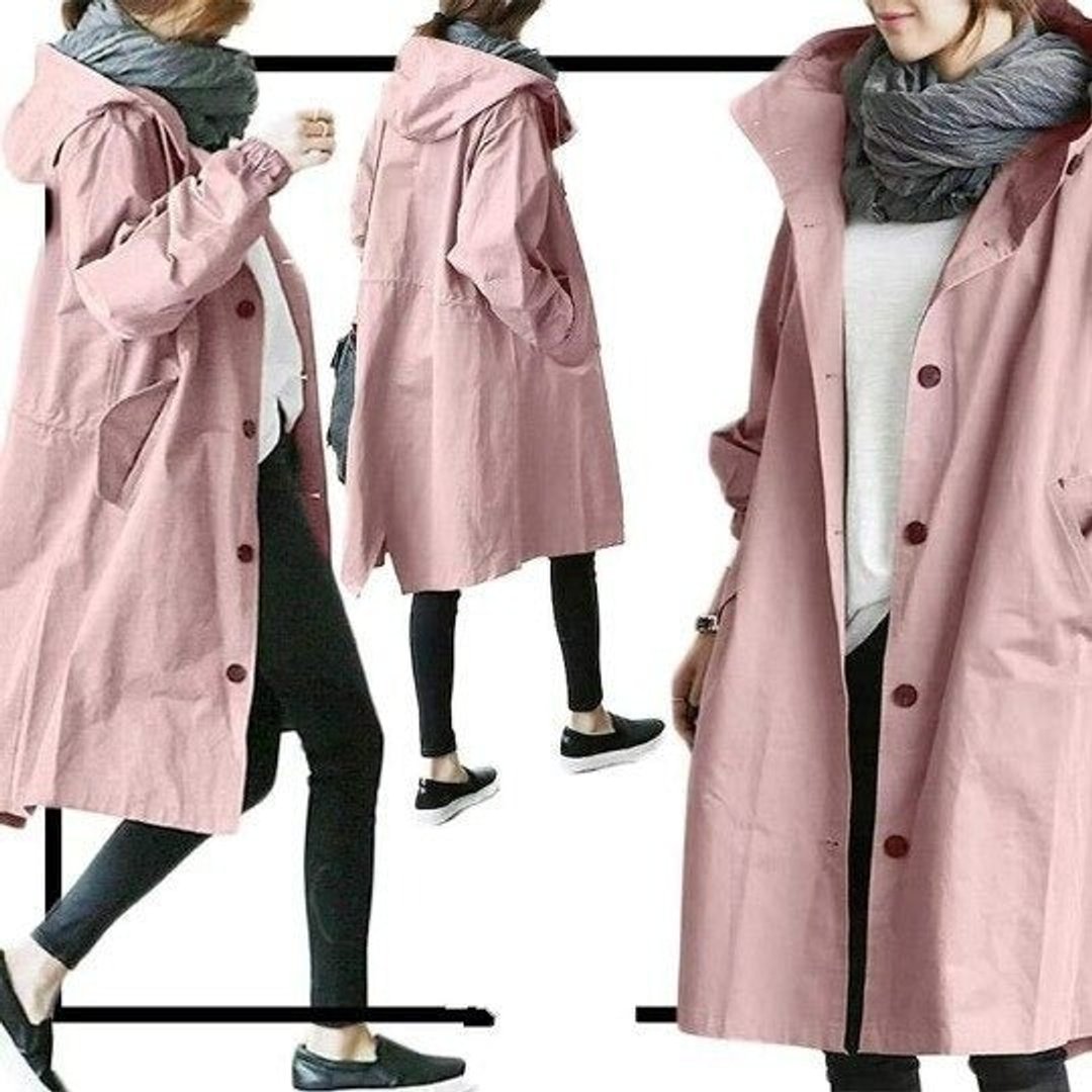 ELIZA & MAREN | OVERSIZED HOODED BUTTON COAT FOR WOMEN