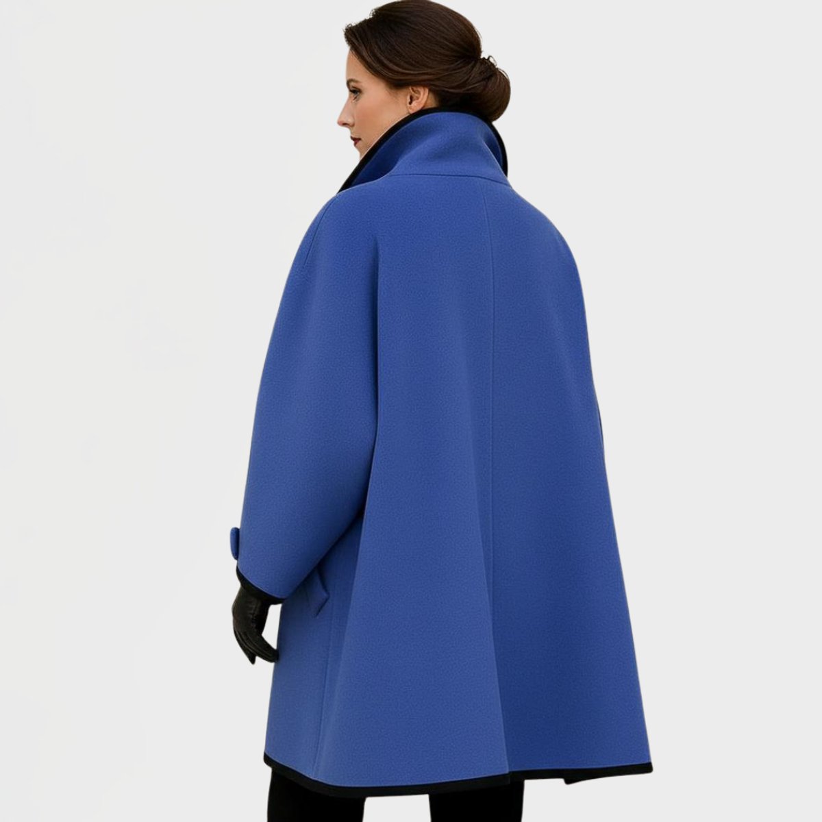 ELIZA & MAREN | OVERSIZED CONTRAST TRIM COAT FOR WOMEN