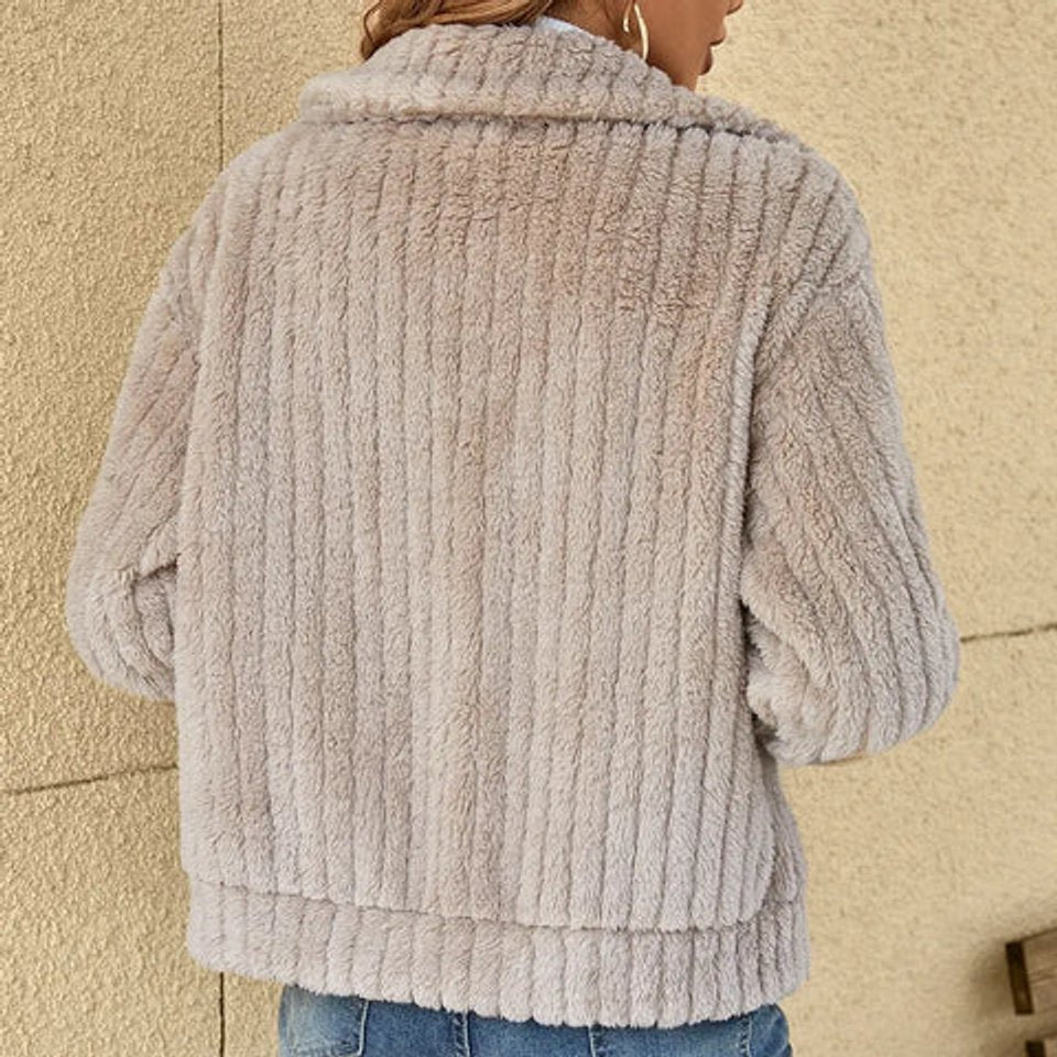 ELIZA & MAREN | PLUSH ZIP FRONT JACKET FOR WOMEN