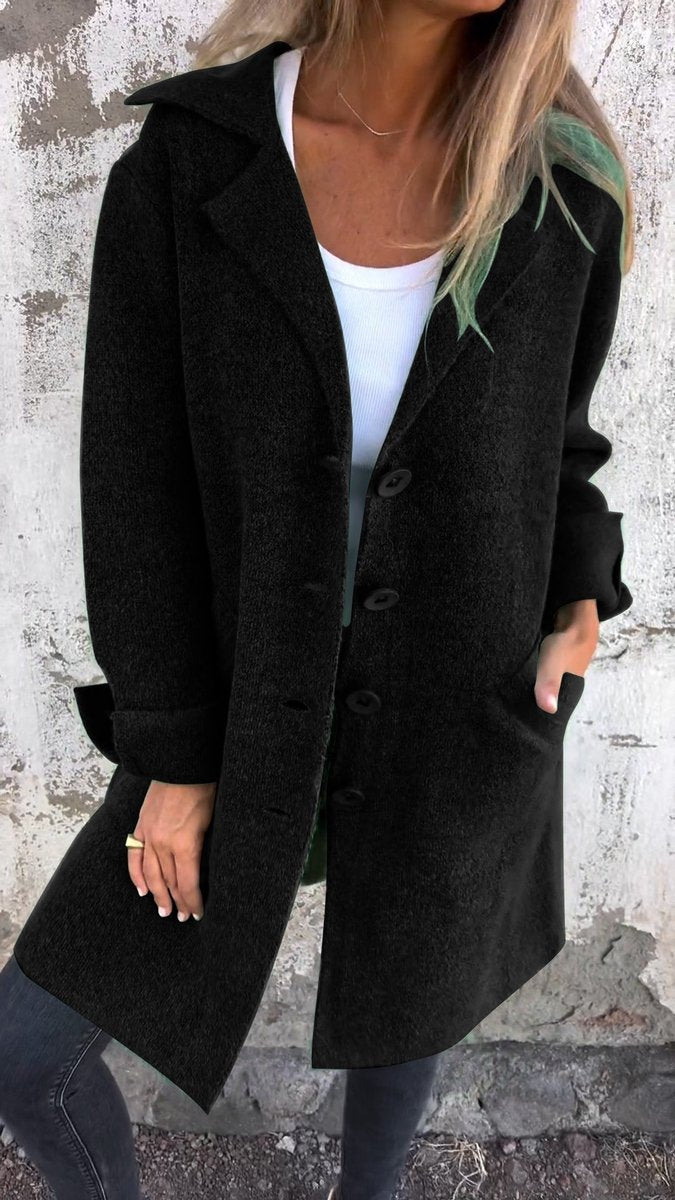 ELIZA & MAREN | RELAXED LONGLINE LAPEL COAT FOR WOMEN