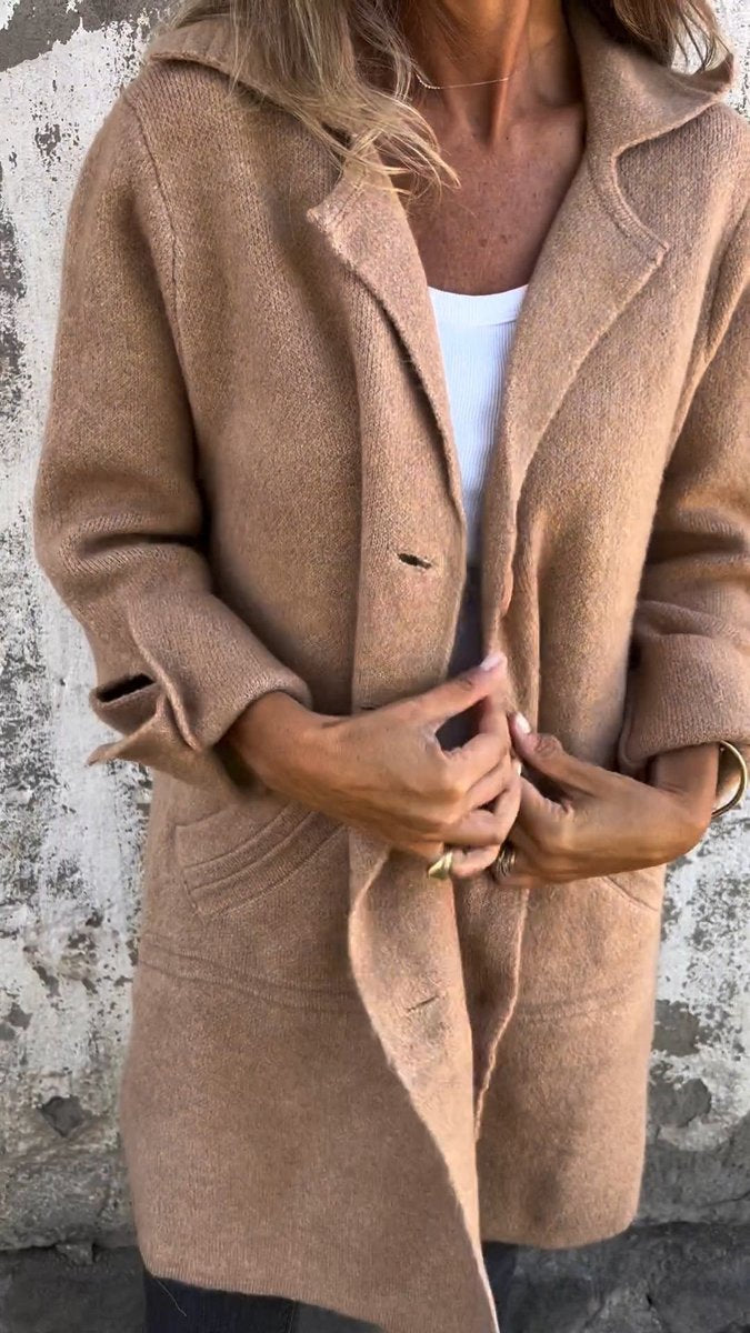ELIZA & MAREN | RELAXED LONGLINE LAPEL COAT FOR WOMEN