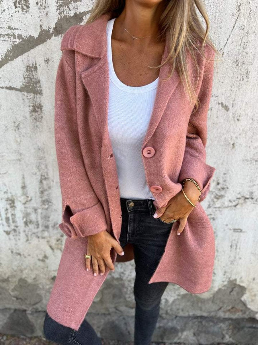 ELIZA & MAREN | RELAXED LONGLINE LAPEL COAT FOR WOMEN
