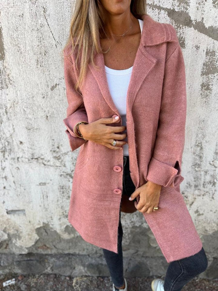 ELIZA & MAREN | RELAXED LONGLINE LAPEL COAT FOR WOMEN