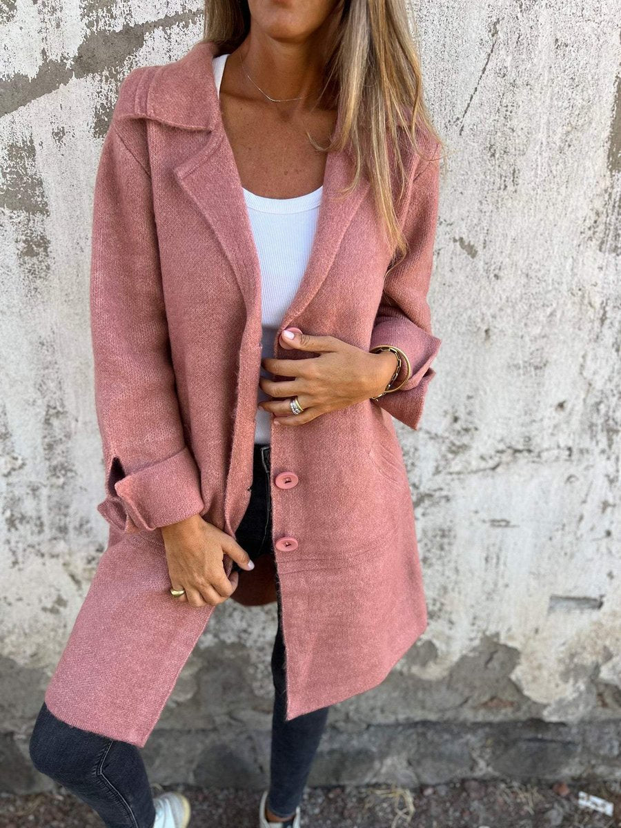 ELIZA & MAREN | RELAXED LONGLINE LAPEL COAT FOR WOMEN
