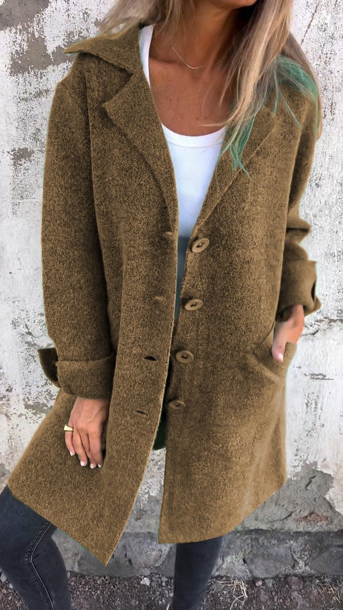 ELIZA & MAREN | RELAXED LONGLINE LAPEL COAT FOR WOMEN