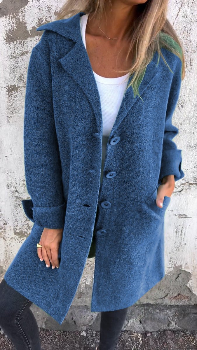 ELIZA & MAREN | RELAXED LONGLINE LAPEL COAT FOR WOMEN