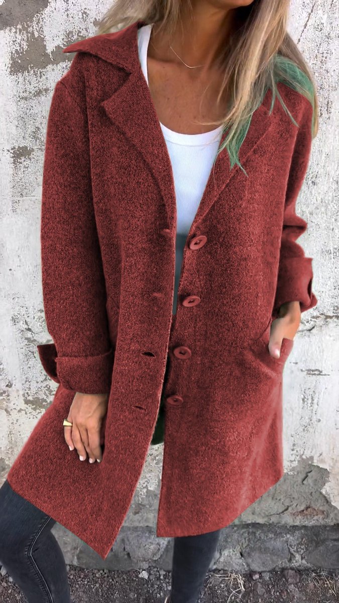 ELIZA & MAREN | RELAXED LONGLINE LAPEL COAT FOR WOMEN