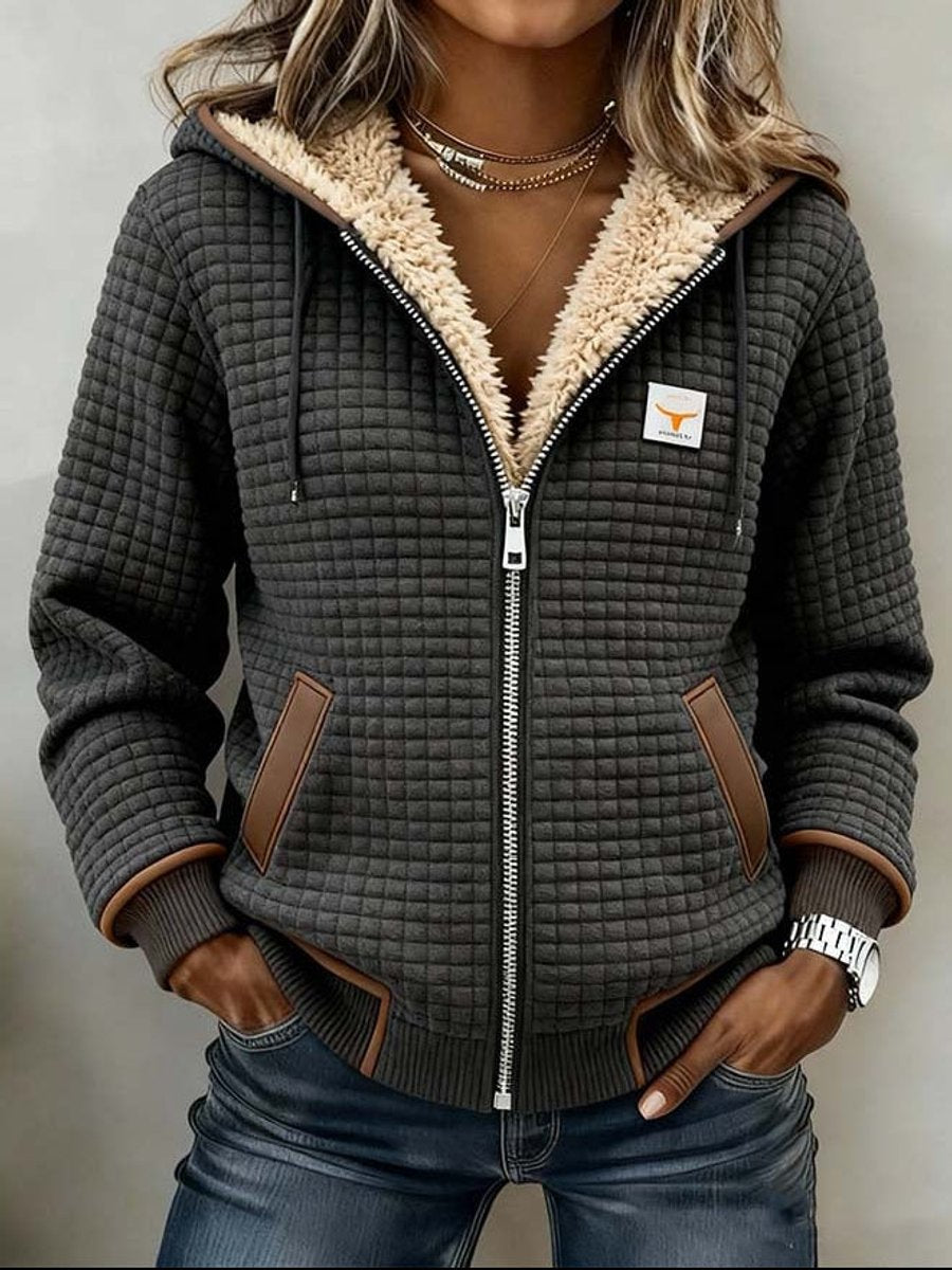 ELIZA & MAREN | SHERPA LINED QUILTED JACKET FOR WOMEN