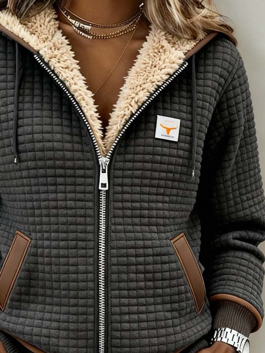 ELIZA & MAREN | SHERPA LINED QUILTED JACKET FOR WOMEN
