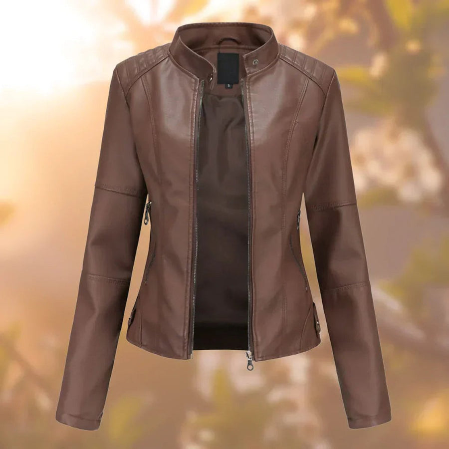 ELIZA & MAREN | LINED SLIM MOTO JACKET FOR WOMEN