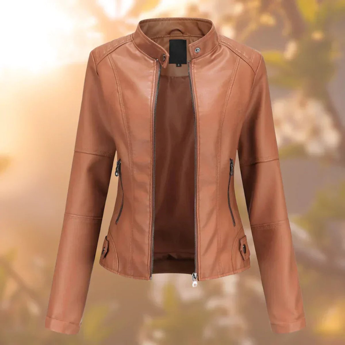 ELIZA & MAREN | LINED SLIM MOTO JACKET FOR WOMEN