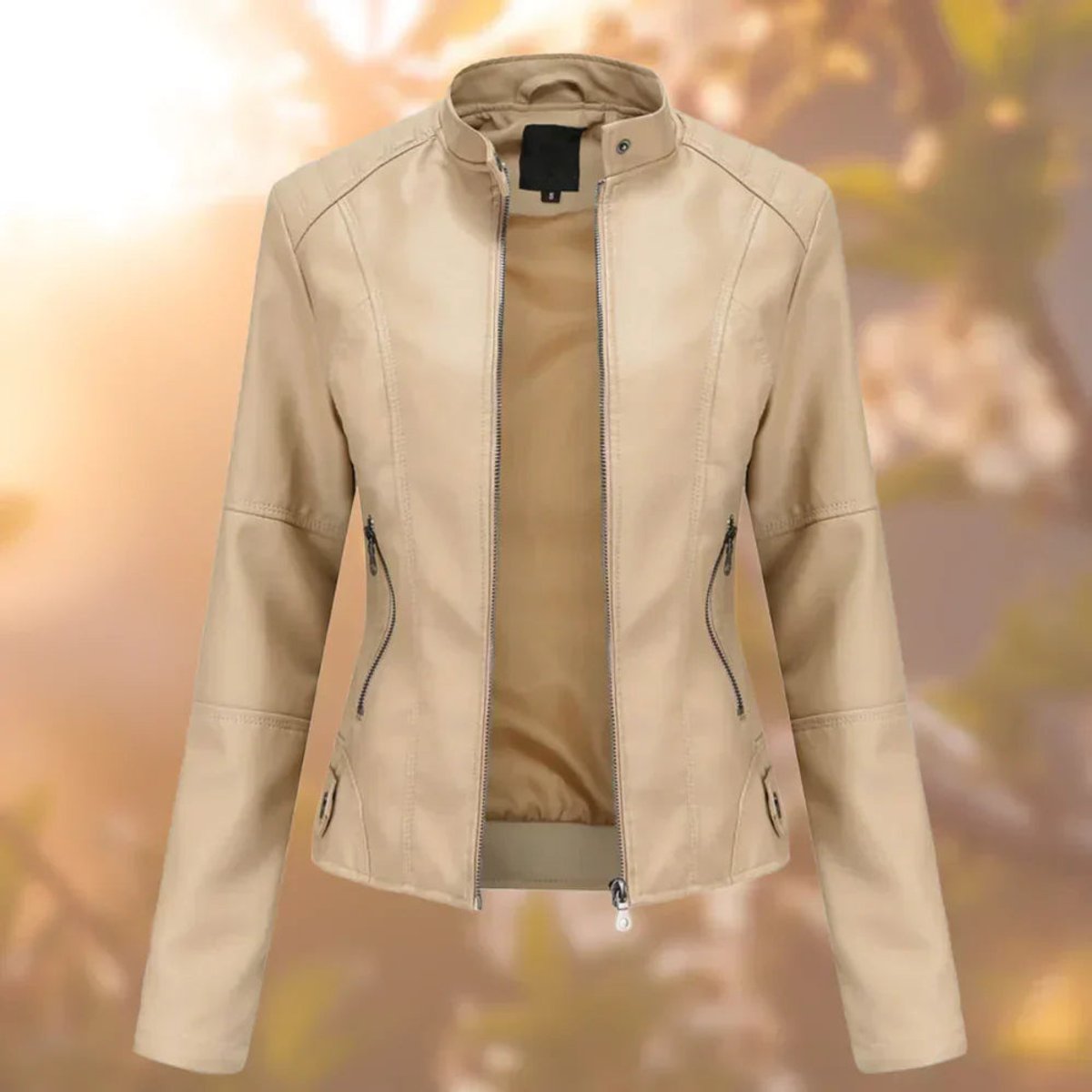 ELIZA & MAREN | LINED SLIM MOTO JACKET FOR WOMEN