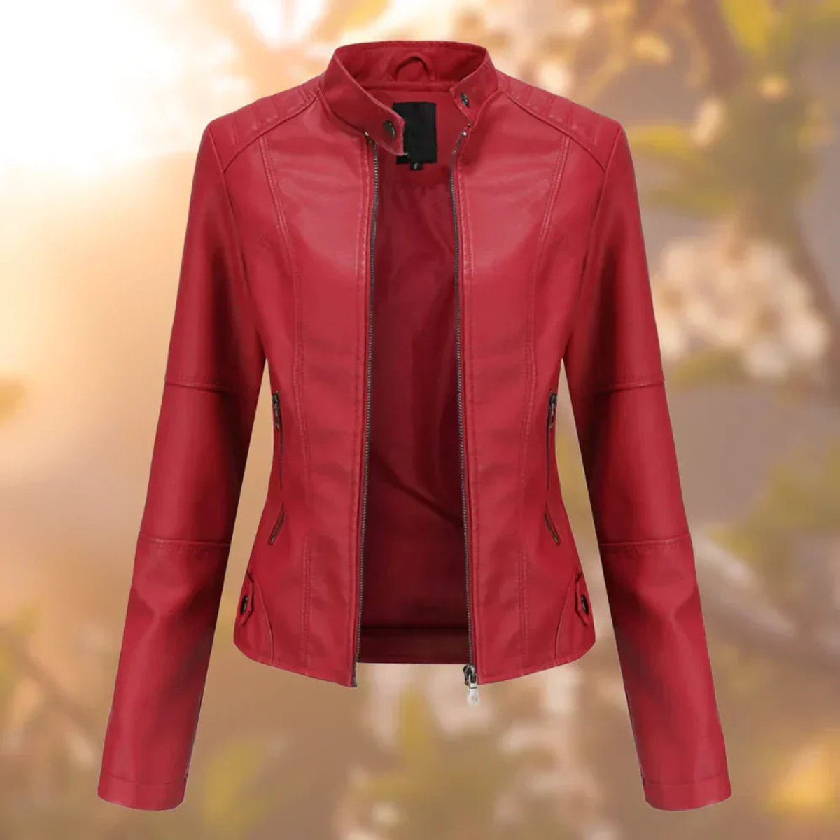 ELIZA & MAREN | LINED SLIM MOTO JACKET FOR WOMEN