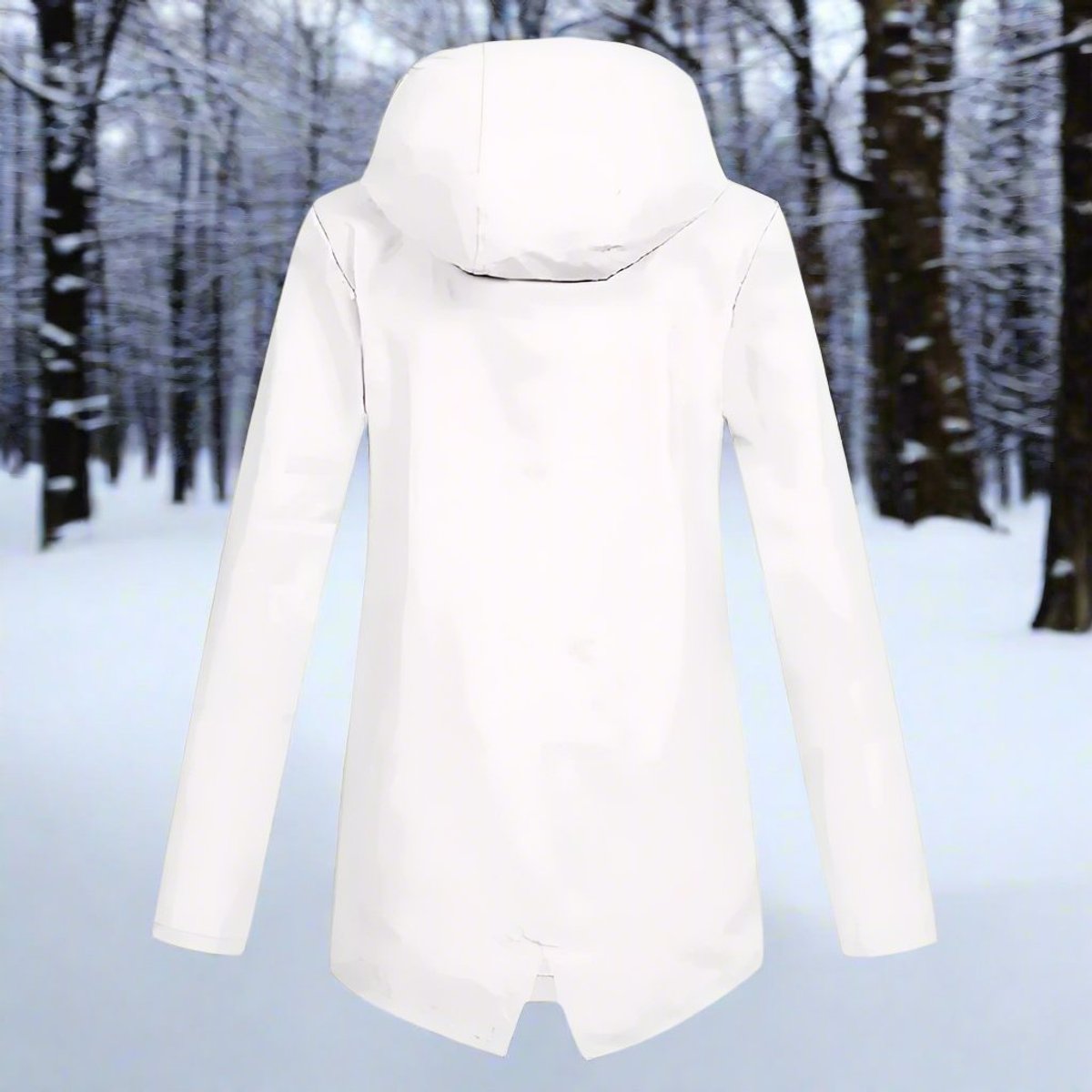ELIZA & MAREN | HOODED LONGLINE RAIN JACKET FOR WOMEN