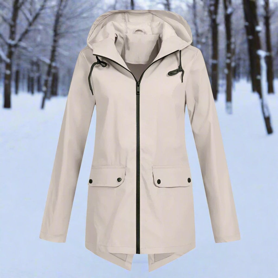 ELIZA & MAREN | HOODED LONGLINE RAIN JACKET FOR WOMEN