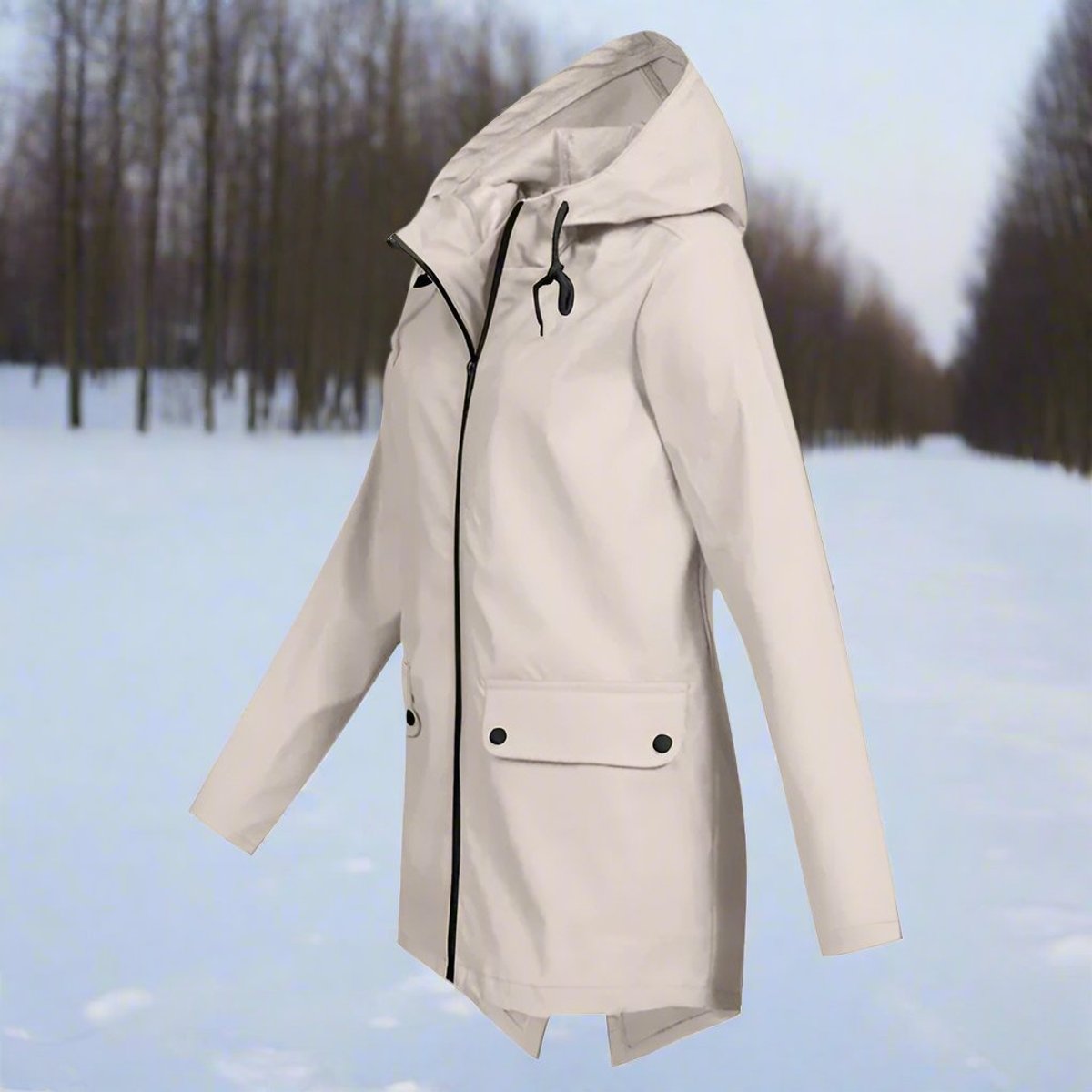 ELIZA & MAREN | HOODED LONGLINE RAIN JACKET FOR WOMEN