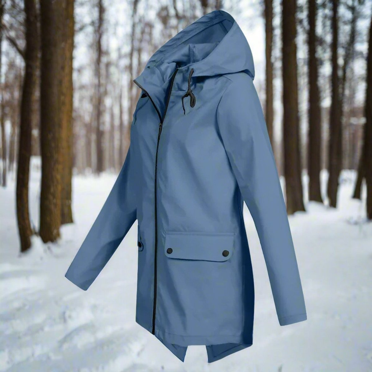 ELIZA & MAREN | HOODED LONGLINE RAIN JACKET FOR WOMEN